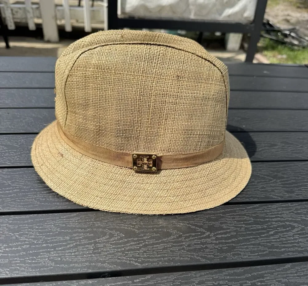 Tory Burch Straw Fedora Hat Lightweight Women's Woven